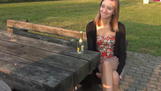 Мужичек развел молоденькую сучку на домашний секс в парке